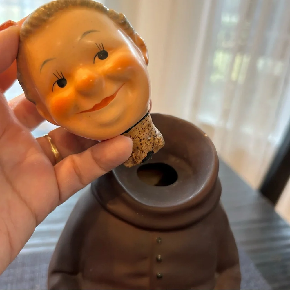 Vintage Friar Tuck ceramic monk decanter West Germany